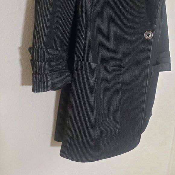 Tommy Hilfiger Women's Blazer 8 Black Pin Striped Preppy Academia Classic - Picture 5 of 11